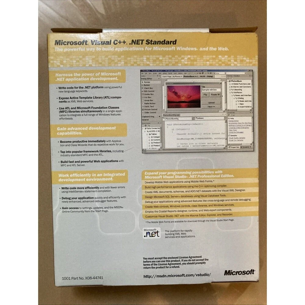 Microsoft Visual C++ .NET Standard 2002 W/ Key - Picture 2 of 2